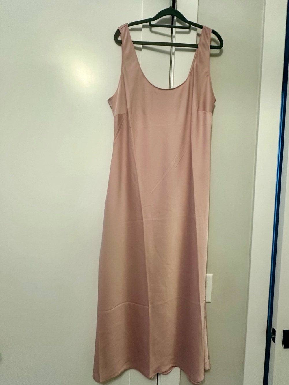 H&M Blush Pink Sleeveless Midi Maxi Dress XL NWOT Minimalist Slip Dress